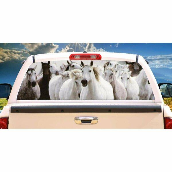 Entretenimiento Horses Rear Window Graphic Horse Scene View Thru Vinyl Tint Decal EN3257589